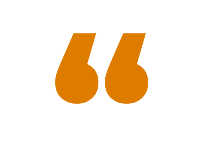 Orange Quotation Marks Icon.