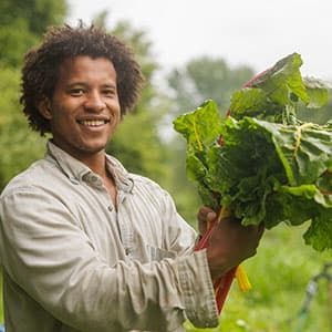 An urban farmer in Detroit.