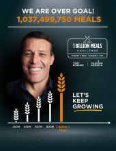 Thermometer showing Billion Meals Goal met as of 09/2024